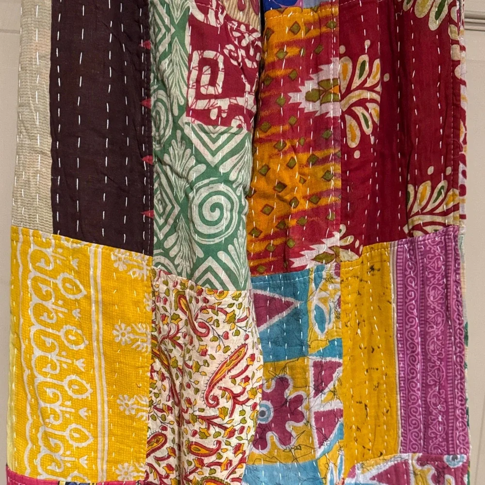 34 🌸 KANTHA Patchwork Pants Boho size S/M - Picture 4 of 5
